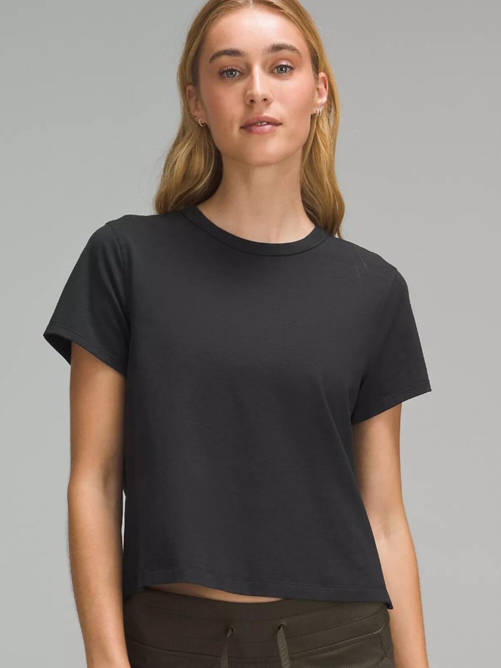 Lululemon Classic Fit Cotton-Blend Tee - Black, Size 8